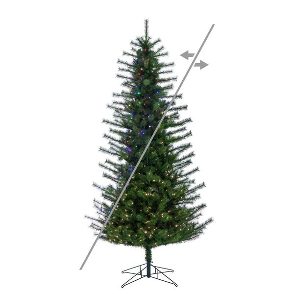 9' x 59" Slim Lodge Pole 900 LED Lights Prelit Artificial Christmas Tree