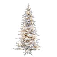 Vickerman 7.5' x 54" Flocked Winter LED Warm White Light Fir Pre-Lit Artificial Christmas Tree