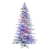 Vickerman 7.5' x 54" Flocked Winter LED Warm White Light Pre-Lit Artificial Christmas Tree