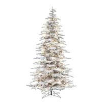Vickerman 10' x 67" Flocked Winter Fir 1334 Warm White LED Light Prelit Artificial Christmas Tree