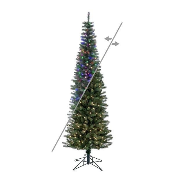 7.5' x 30" Frosted Provo Pine 450 LED Light Prelit Artificial Christmas Tree