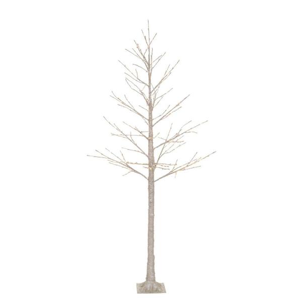 8'  Champagne Icy 240 Light Outdoor LEW Lighted Twig Tree