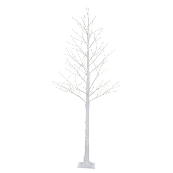 8'  White Icy 240 Light Outdoor LEW Lighted Twig Tree