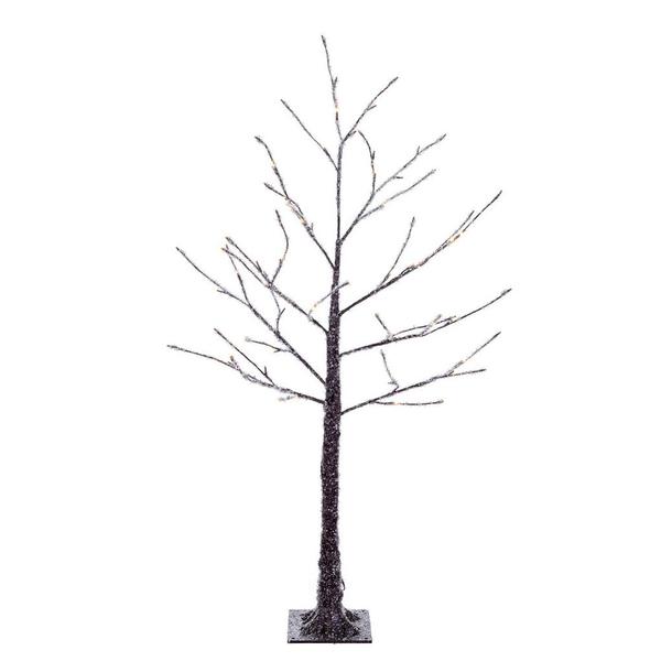 4' Brown Icy Outdoor LED Lighted Twig Tree