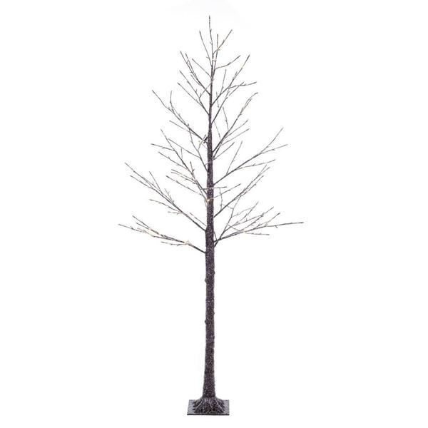 8'  Brown Icy 240 Light Outdoor LEW Lighted Twig Tree