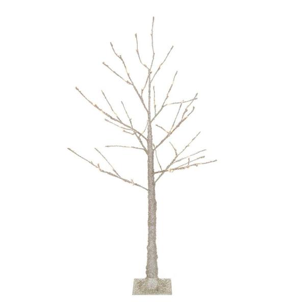 4' Champagne Icy Outdoor LED Lighted Twig Tree