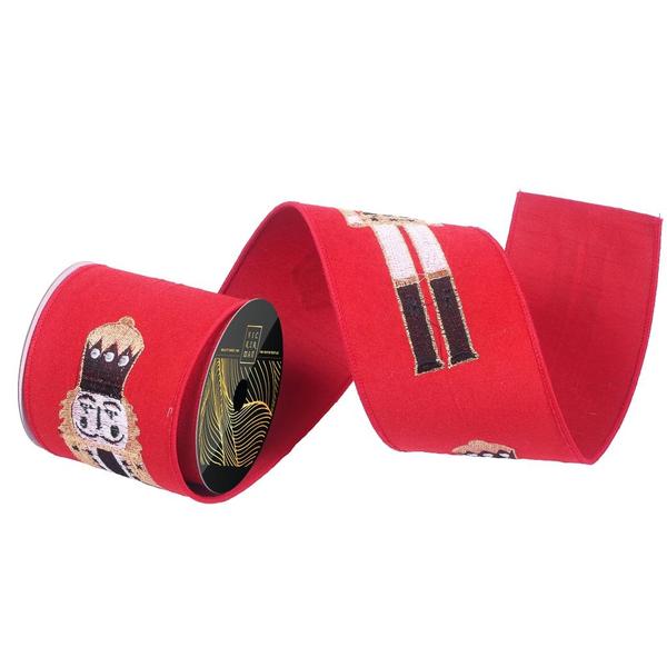 2.5" x 10yd Red Felt Nutcracker Christmas Ribbon