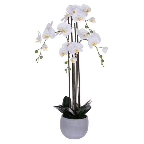 39" White Orchid Artificial Floral Arrangement