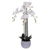 View 39" White Orchid Artificial Floral Arrangement