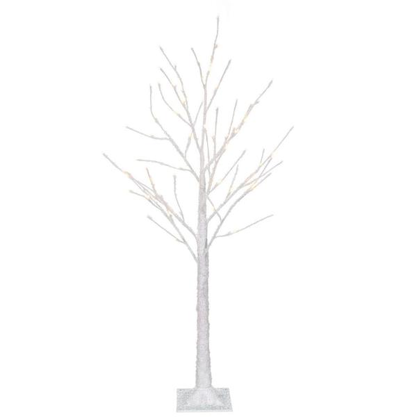 4' White Icy Outdoor LED Lighted Twig Tree