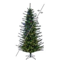 Vickerman 7.5' x 50" Slim Lodge Pole 550 LED Light Prelit Artificial Christmas Tree