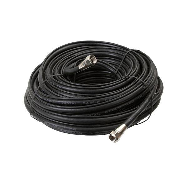 50' RG6 Burial Grade Black Coaxial Cable with Ground Wire