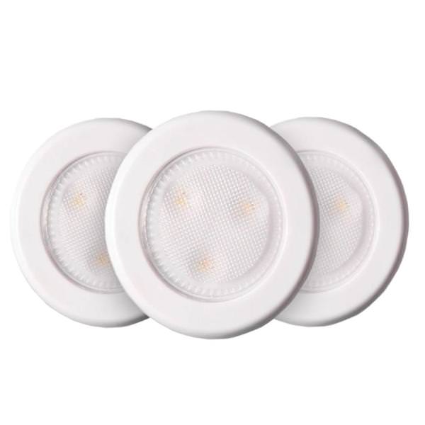 12 volt 3000K Natural White Compact LED Puck Light (3 Pack)