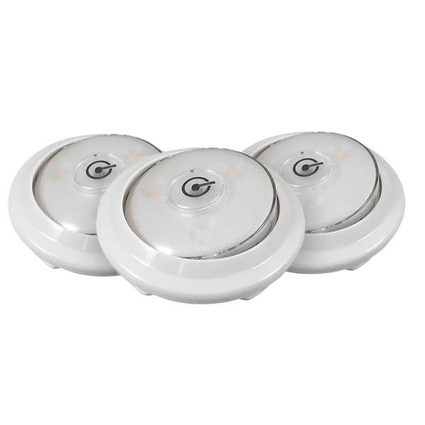 3000K Natural White Swivel Accent Battery Operated White LED Puck Light (3 Pack)