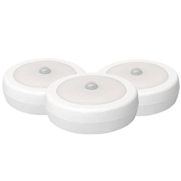 2.3 watt 4.5 volt Motion Activated CCT Selectable LED Puck Light (3 Pack)