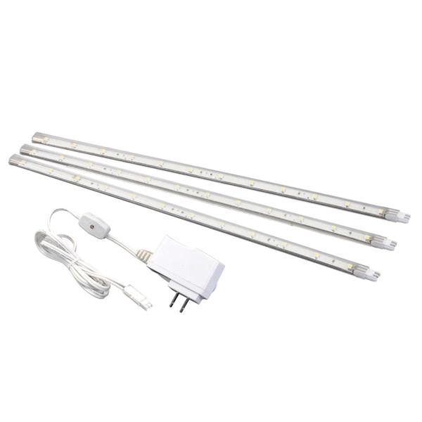 4 watt 12 volt 3000K Natural White Ultra Thin LED Strip Light Starter Kit (3 Pack)