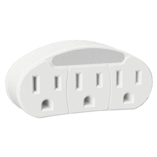 3 Outlet Adapter Neon White Night Light