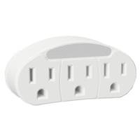Westek 3 Outlet Adapter Neon White Night Light