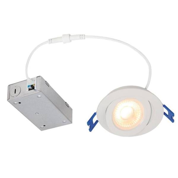 3" 7 watt 120 volt CCT Selectable Smooth Baffle LED Recessed Gimbal Downlight