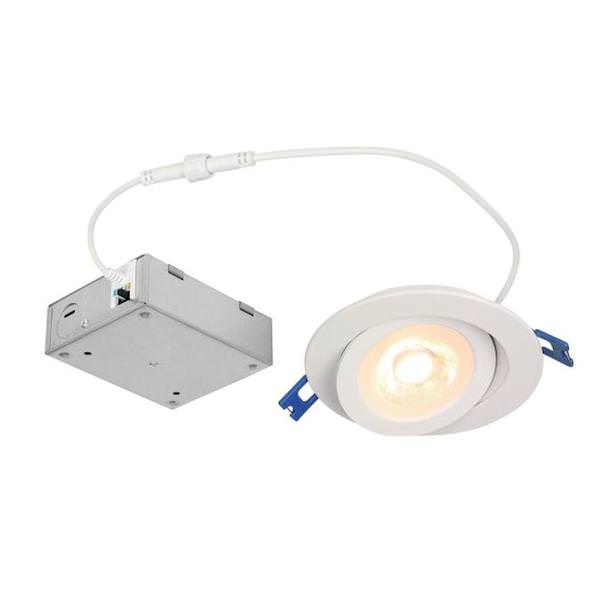 4" 12 watt 120 volt CCT Selectable Smooth Baffle LED Recessed Gimbal Downlight