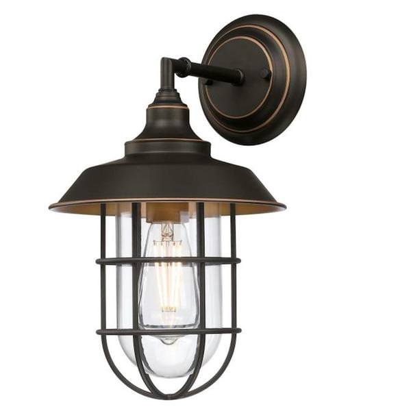 Black/Bronze Clear Glass Outdoor Wall Light Fixture