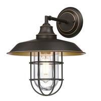 View 1 Light Black/Bronze Clear Glass Outdoor Wall Light Fixture