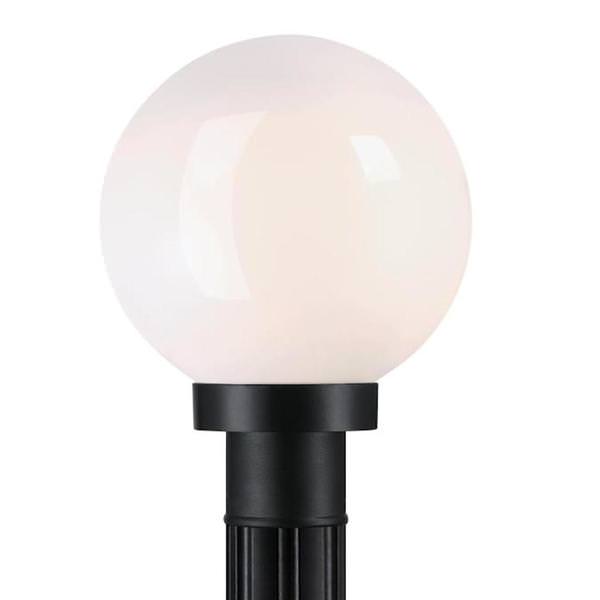 Black Polycarbonate Opal Acrylic Globe Post-Top Light Fixture