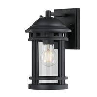 Westinghouse 1 Lamp Clear Glass Black Polycarbonate Wall Light Fixture