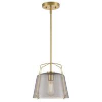 Westinghouse 1 Lamp Champagne Brass Smoke Grey Glass Pendant Light Fixture
