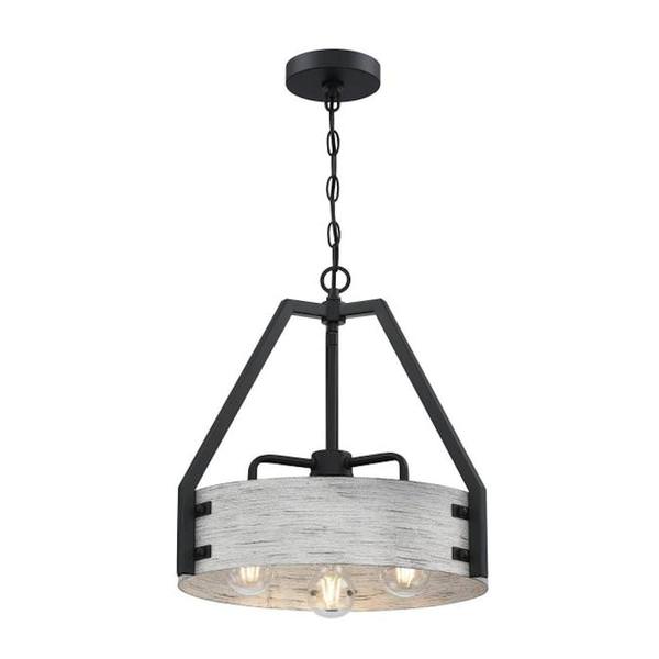 3 Light Matte Black/Antique Chandelier Light Fixture