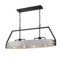 View 4 Light Matte Black/Antique Ash Chandelier Light Fixture