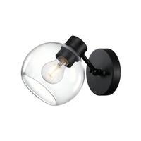 Westinghouse 1 Light Matte Black Clear Glass Wall Light Fixture 