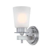 View 1 Light Brushed Nickel Frosted Wall Light Fixture