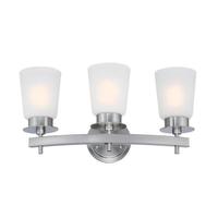 View 3 Light Brushed Frosted Nickel Wall Light Fixture