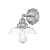 View 1 Light Brushed Nickel Clear Glass Light Wall Fixture