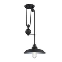Westinghouse 1 Lamp Matte Black Pulley Pendant Light Fixture