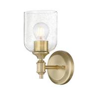 View 1 Light Champagne Brass Clear Seeded Glass Light Wall Fixture