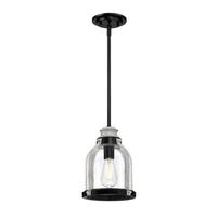 Westinghouse 1 Lamp Matte Black Clear Seeded Glass Indoor Mini Pendant Light Fixture