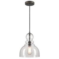 Westinghouse 1 Lamp Black/Bronze Clear Seeded Glass Indoor Pendant Light Fixture