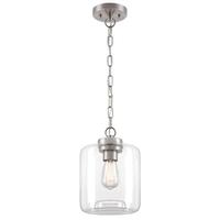 Westinghouse 1 Lamp Brushed Nickel Clear Glass Pendant Light Fixture