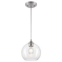 Westinghouse 1 Lamp Brushed Nickel Clear Glass Mini Pendant Light Fixture