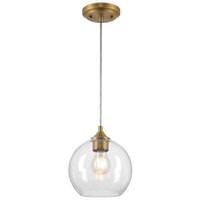 Westinghouse 1 Lamp Brushed Brass Mini Pendant Light Fixture Clear Seeded Glass