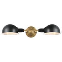 Westinghouse 2 Light Matte Black/Brushed Brass Wall Fixture