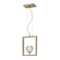 View 5 watt 3000K Natural White Brushed Brass Crystal Glass LED Pendant Light Fixture