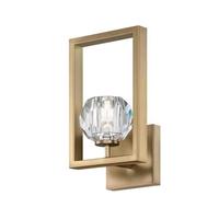 Westinghouse 1 Light 5 watt G9 3000K Natural White Brushed Brass Crystal Glass Zoa Collection LED Wall Fixture