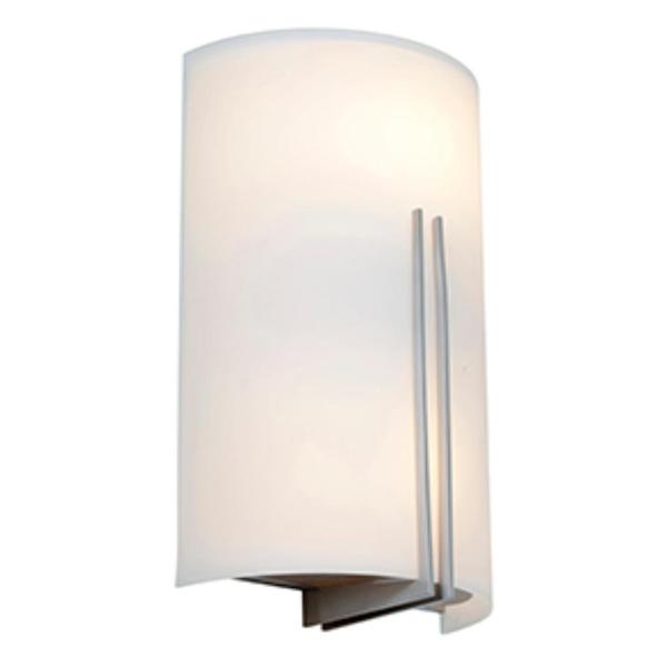 2 Light 12.5" White Glass / Brushed Steel Wall Sconce