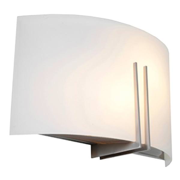 2 Light 12" White Glass / Brushed Steel Wall Sconce