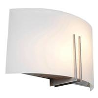 Access Lighting 2 Light 12" White Glass / Brushed Steel Wall Sconce