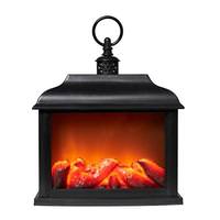 A Cheerful Giver 9" Black Matte Traditional Flameless LED Fireplace Lantern