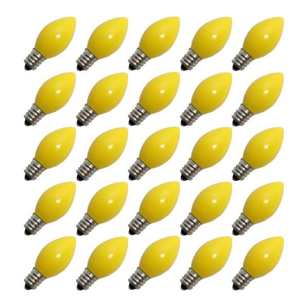 C7 130 volt Candelabra Screw Base Ceramic Yellow (25 pack)